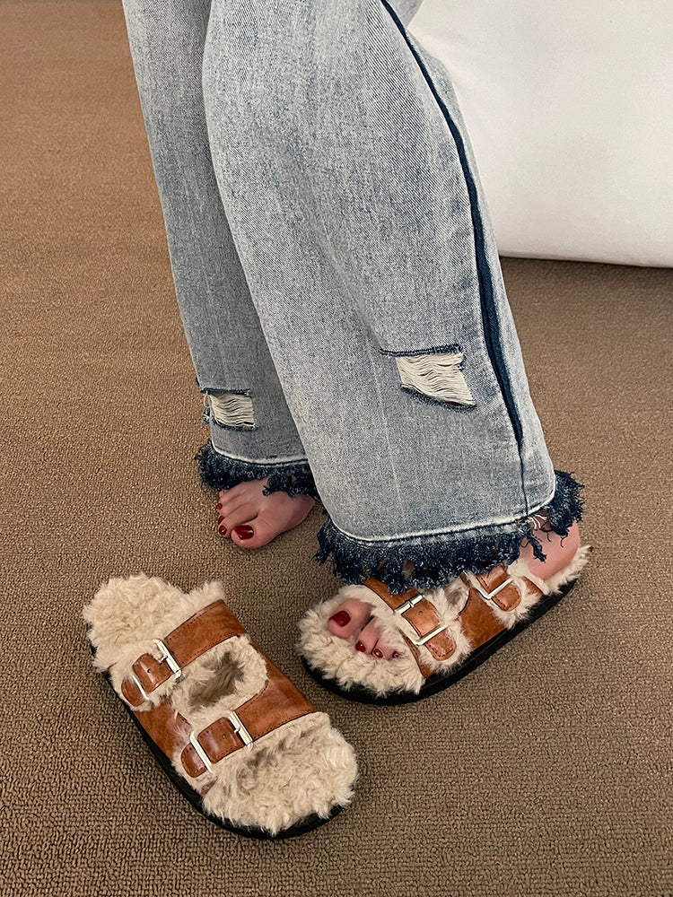 Alina - Pelzsandalen für Damen