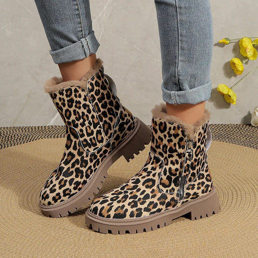 Bianca - Damenstiefel mit Leopardenmuster