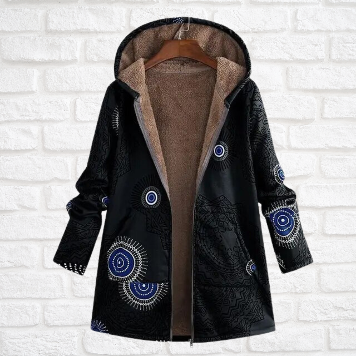 Beatrix - Neu bedruckte klassische Jacke lange Ärmel mit Kapuze