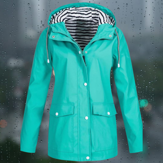 Jeana - Lässiger Langarmmantel mit Kapuze Windbreaker Trenchcoat