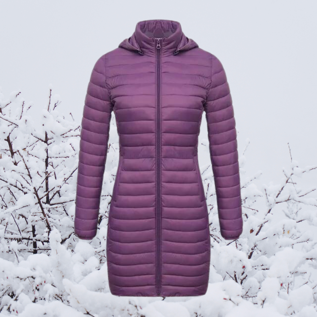 Hilda - Die neue ultraleichte, tragbare, lange und warme Parka-Jacke mit Kapuze