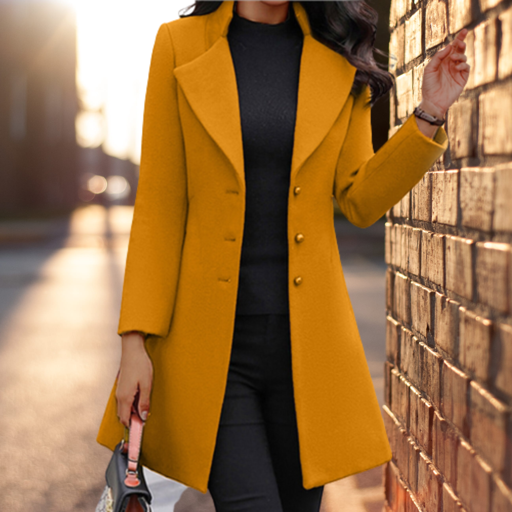 Karianne - Elegante solide lange Jacke Mantel