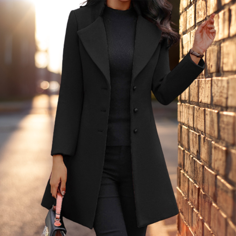 Karianne - Elegante solide lange Jacke Mantel