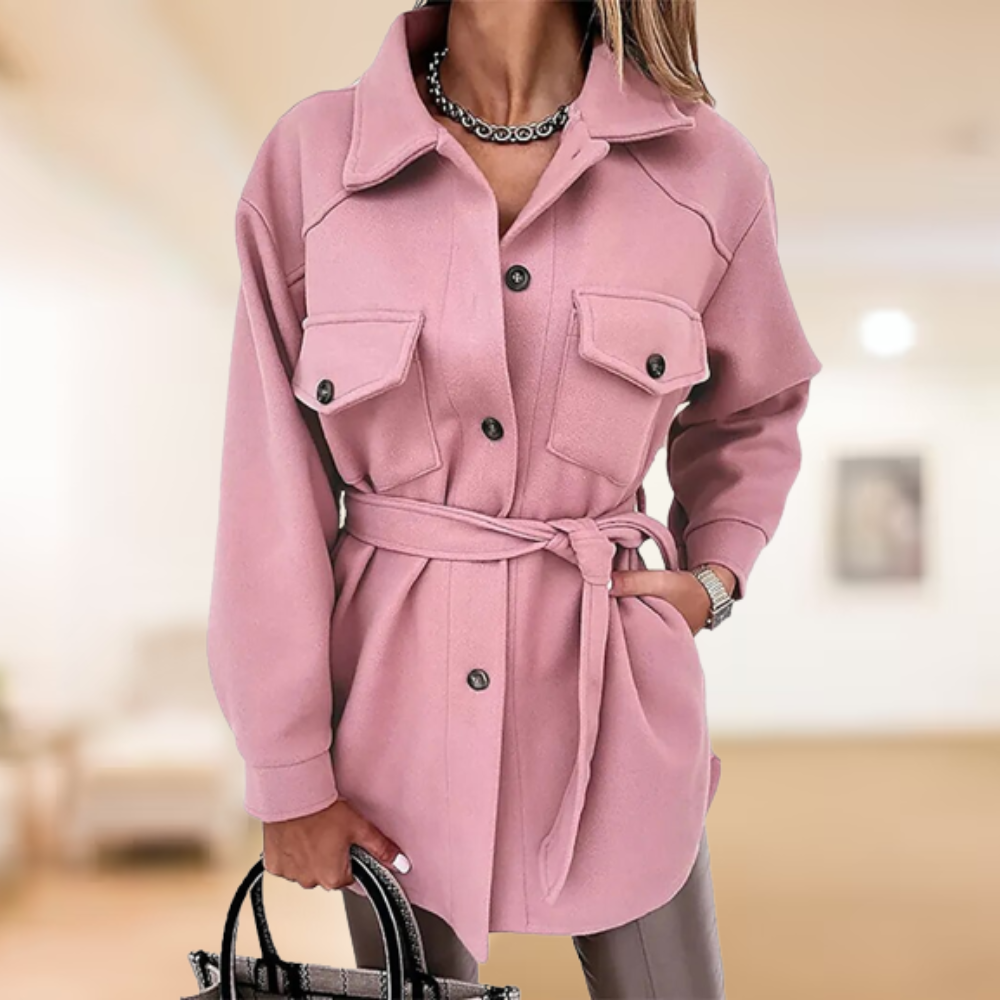 Johanna - Klassischer Polo-Knopf-Mantel