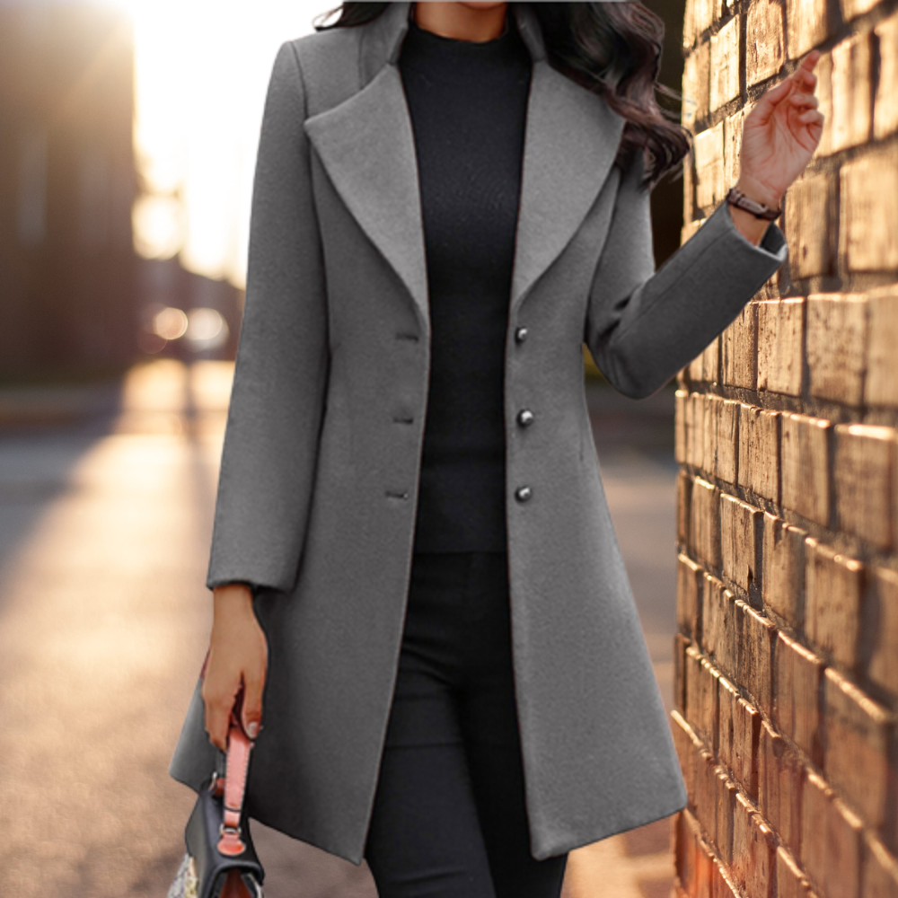 Karianne - Elegante solide lange Jacke Mantel