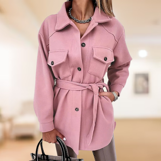Johanna - Klassischer Polo-Knopf-Mantel