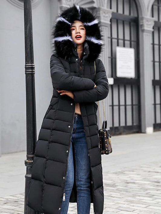 Julia - Langer warmer Wintermantel mit Gürtel für Damen