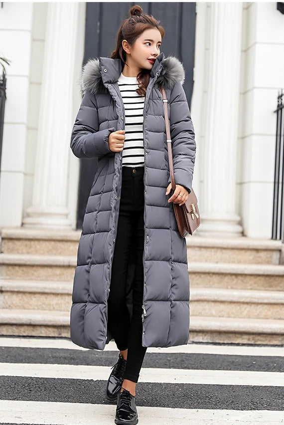 Julia - Langer warmer Wintermantel mit Gürtel für Damen
